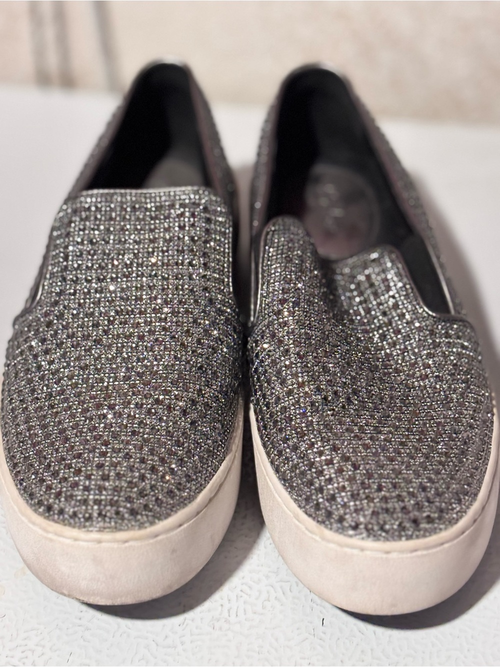 Michael Kors Glimmer Slip-On Sneakers in Silver